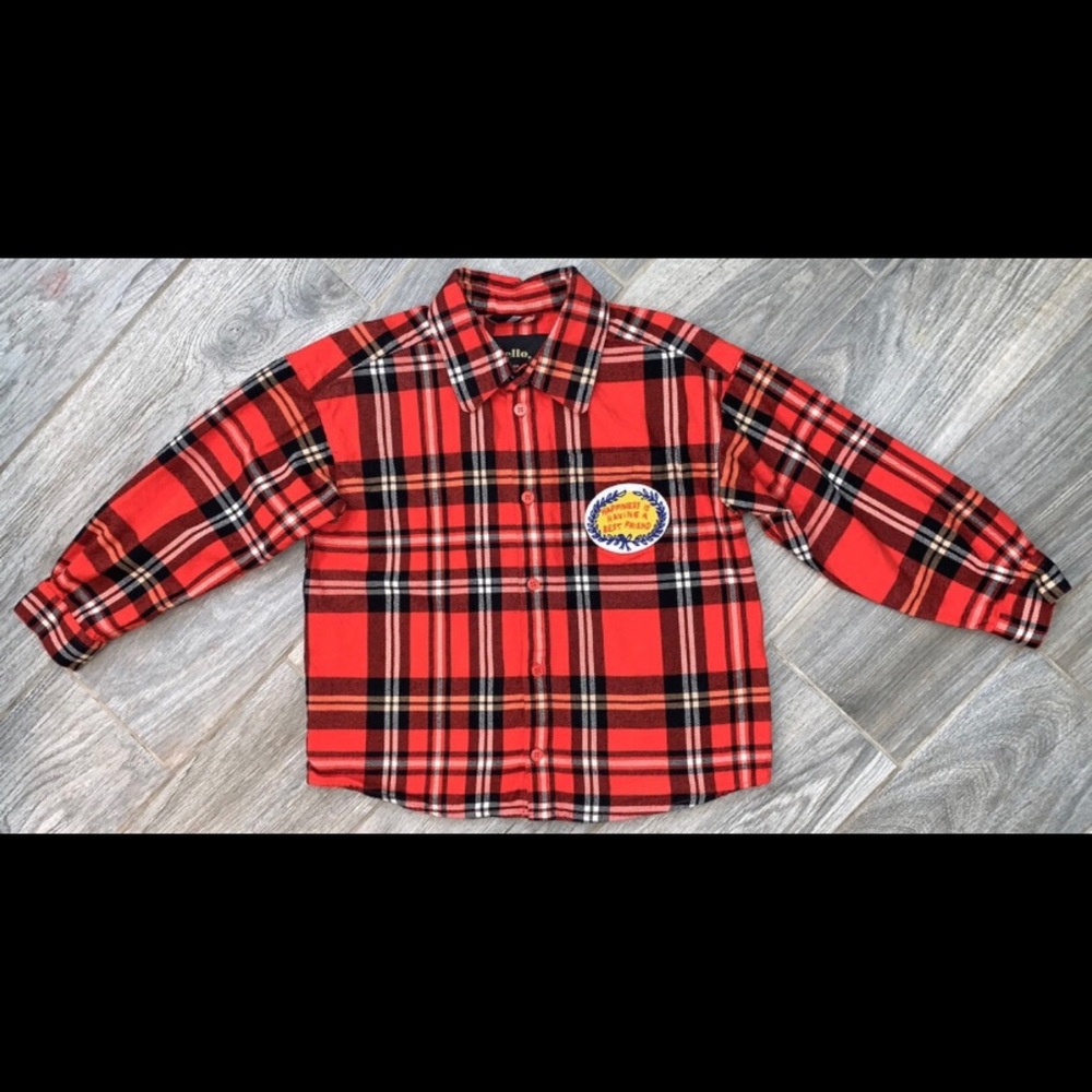 Mini Rodini Red Tartan Flannel Shirt